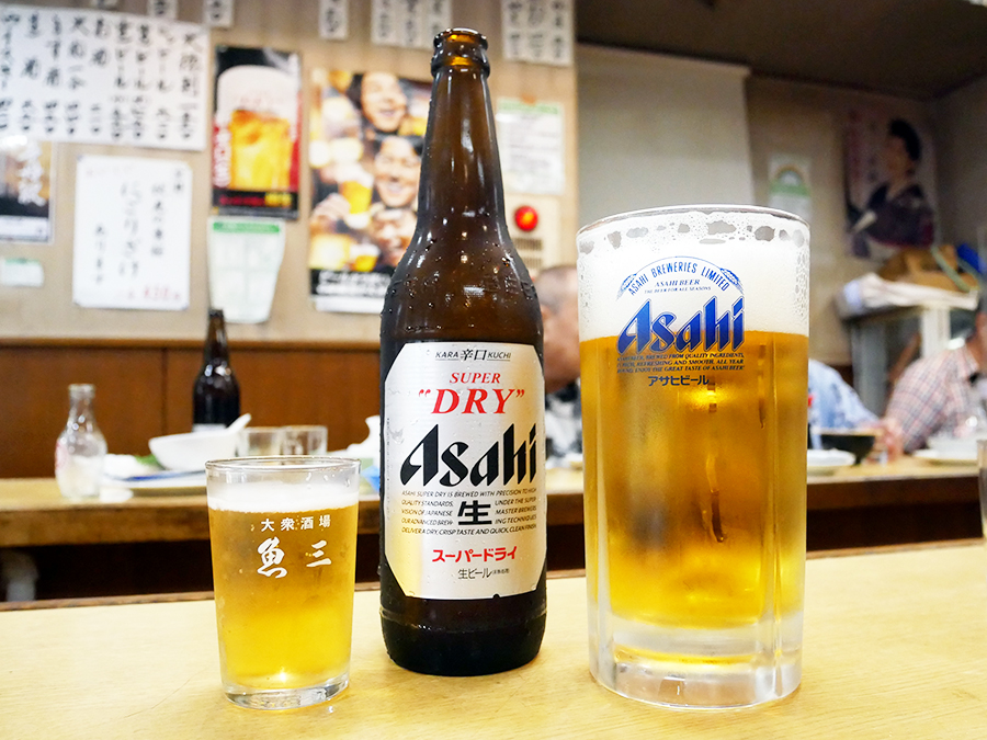 東京森下「魚三酒場 常盤店」ビール