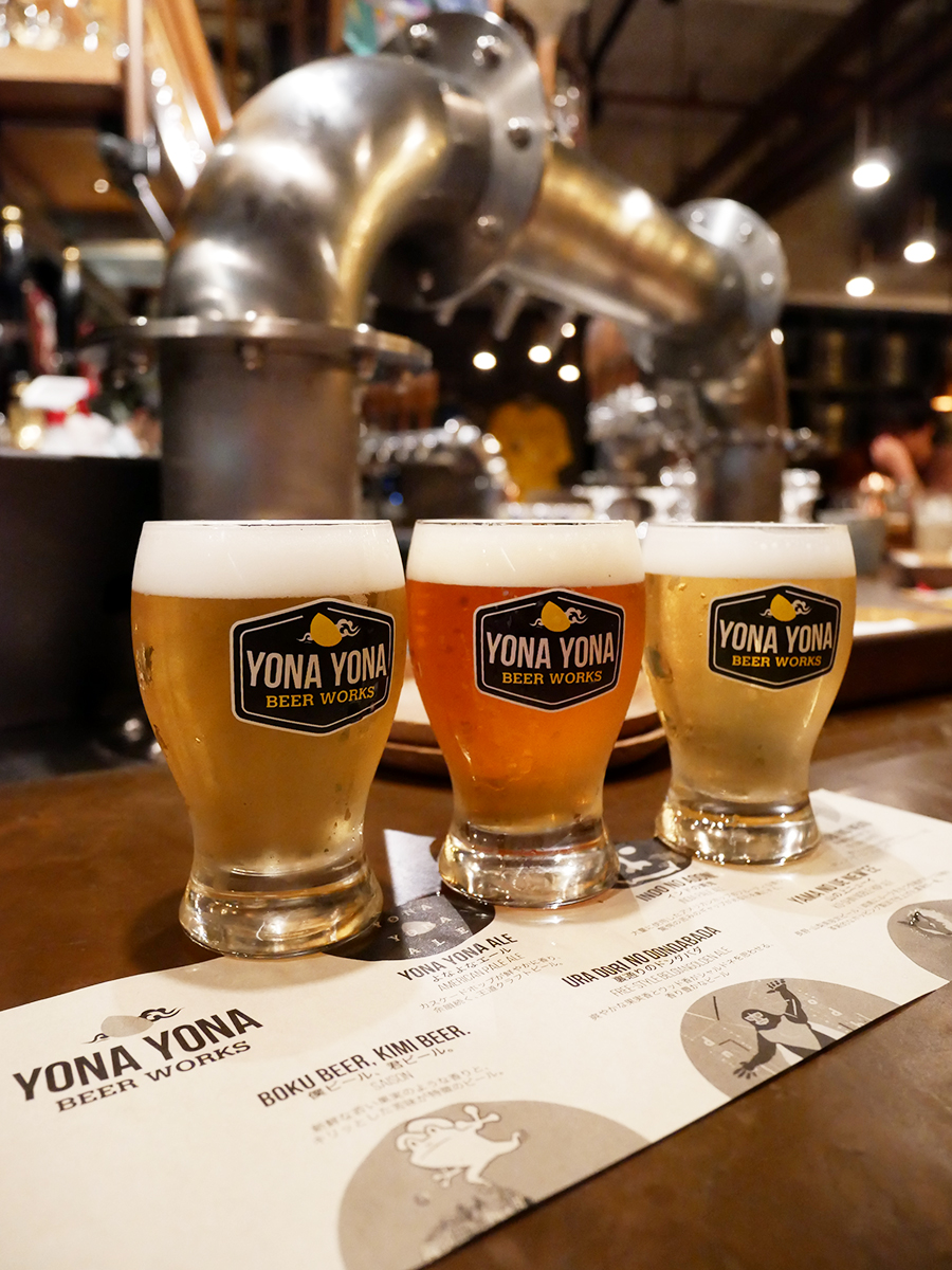 東京新宿「YONA YONA BEER WORKS」ビール飲み比べ・ビアフライト